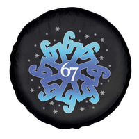 Funny 67 Christmas Snowflake Spare Tire Cover Six Seven Meme Xmas - Wonder Print Shop