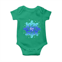Funny 67 Christmas Snowflake Baby Onesie Six Seven Meme Xmas - Wonder Print Shop