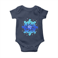 Funny 67 Christmas Snowflake Baby Onesie Six Seven Meme Xmas - Wonder Print Shop