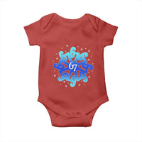 Funny 67 Christmas Snowflake Baby Onesie Six Seven Meme Xmas - Wonder Print Shop