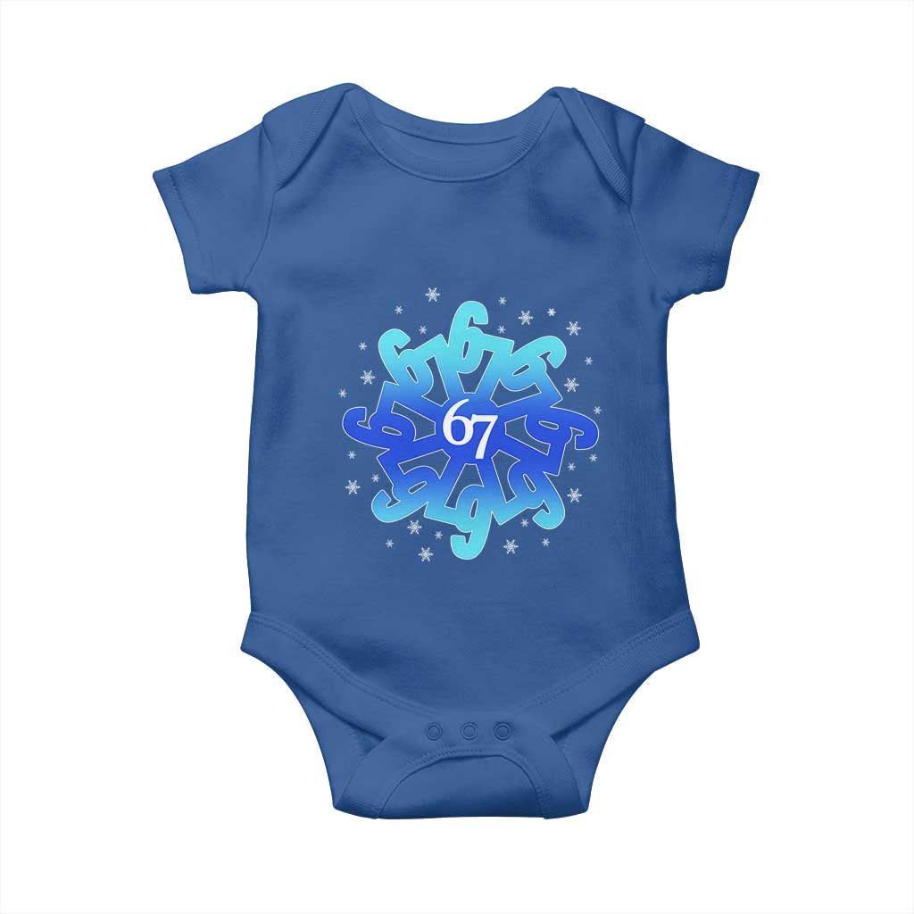 Funny 67 Christmas Snowflake Baby Onesie Six Seven Meme Xmas - Wonder Print Shop