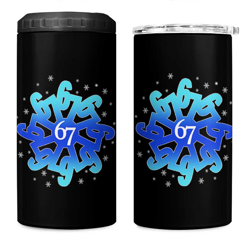 Funny 67 Christmas Snowflake 4 in 1 Can Cooler Tumbler Six Seven Meme Xmas - Wonder Print Shop