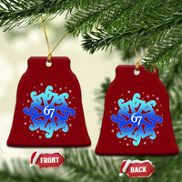 Funny 67 Christmas Snowflake Ceramic Ornament Six Seven Meme Xmas - Wonder Print Shop