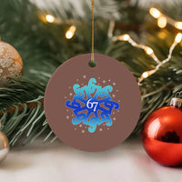 Funny 67 Christmas Snowflake Ceramic Ornament Six Seven Meme Xmas - Wonder Print Shop