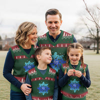 Funny 67 Xmas Snowflake V-Neck Knit Sweater Vest Six Seven Meme Xmas - Wonder Print Shop