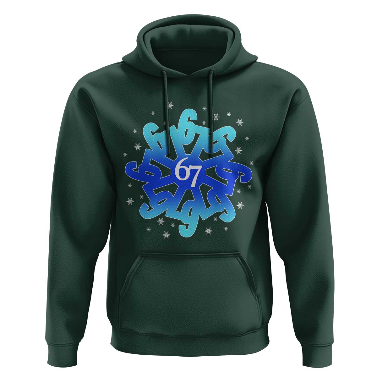 Funny 67 Christmas Snowflake Hoodie Six Seven Meme Xmas - Wonder Print Shop