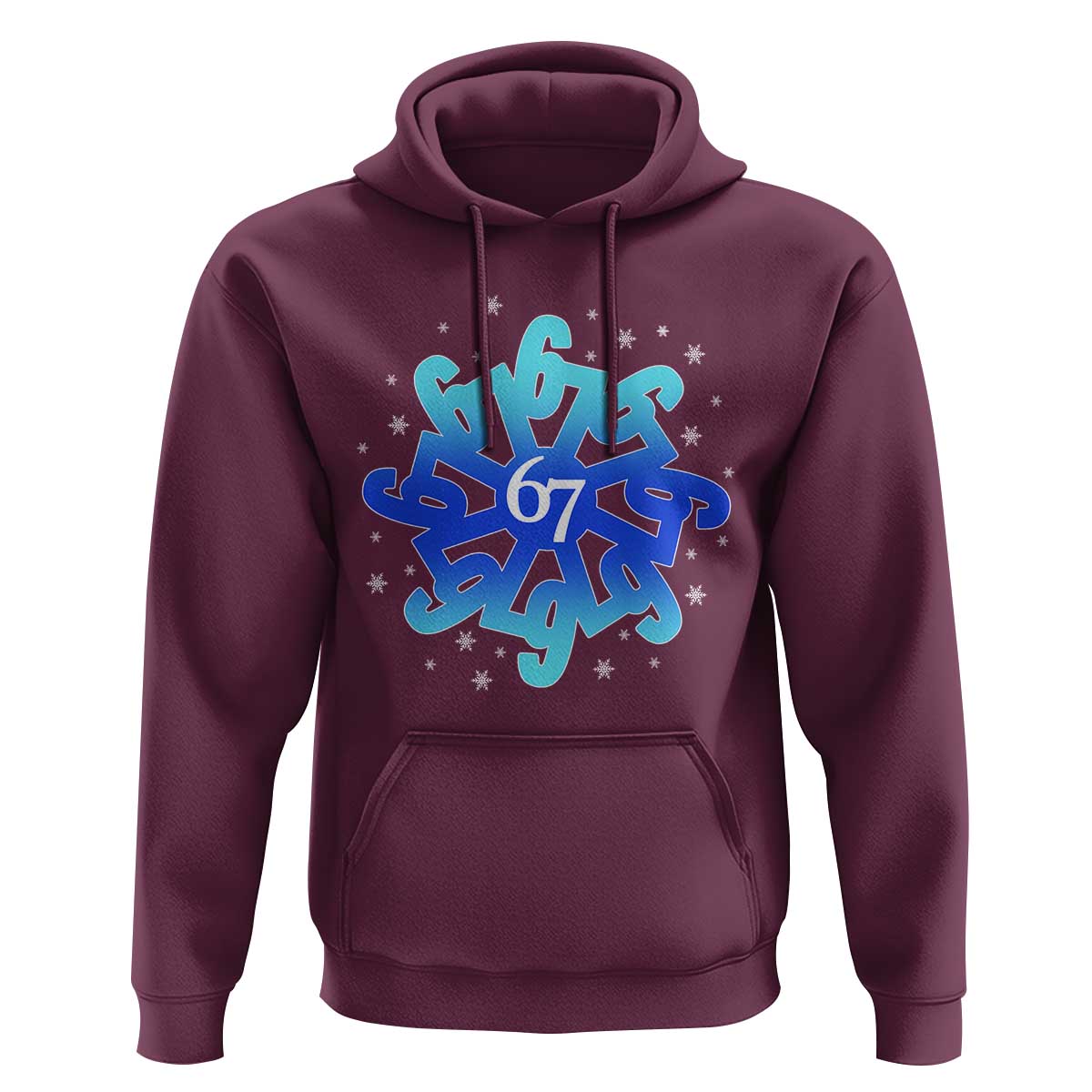 Funny 67 Christmas Snowflake Hoodie Six Seven Meme Xmas - Wonder Print Shop