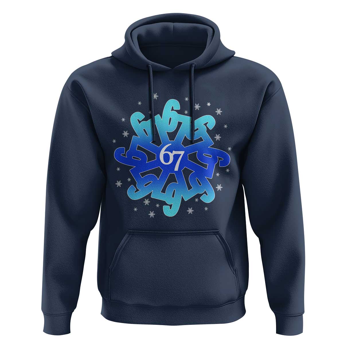 Funny 67 Christmas Snowflake Hoodie Six Seven Meme Xmas - Wonder Print Shop