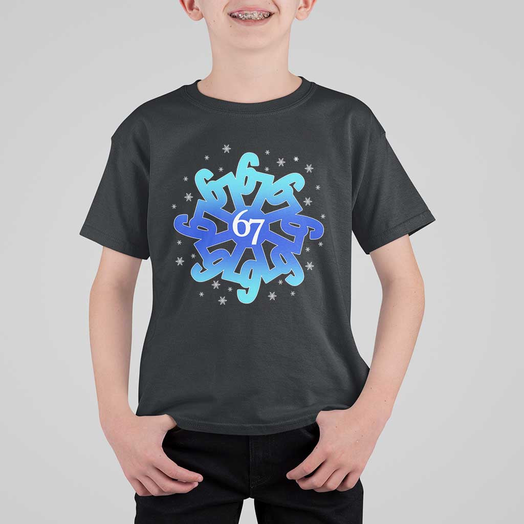 Funny 67 Christmas Snowflake T Shirt For Kid Six Seven Meme Xmas - Wonder Print Shop