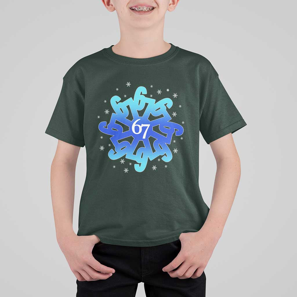 Funny 67 Christmas Snowflake T Shirt For Kid Six Seven Meme Xmas - Wonder Print Shop