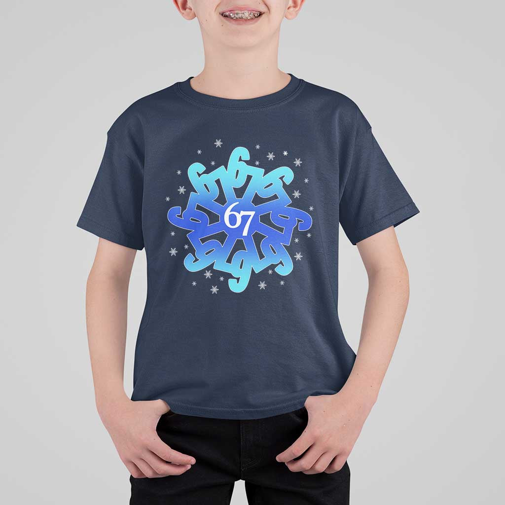 Funny 67 Christmas Snowflake T Shirt For Kid Six Seven Meme Xmas - Wonder Print Shop