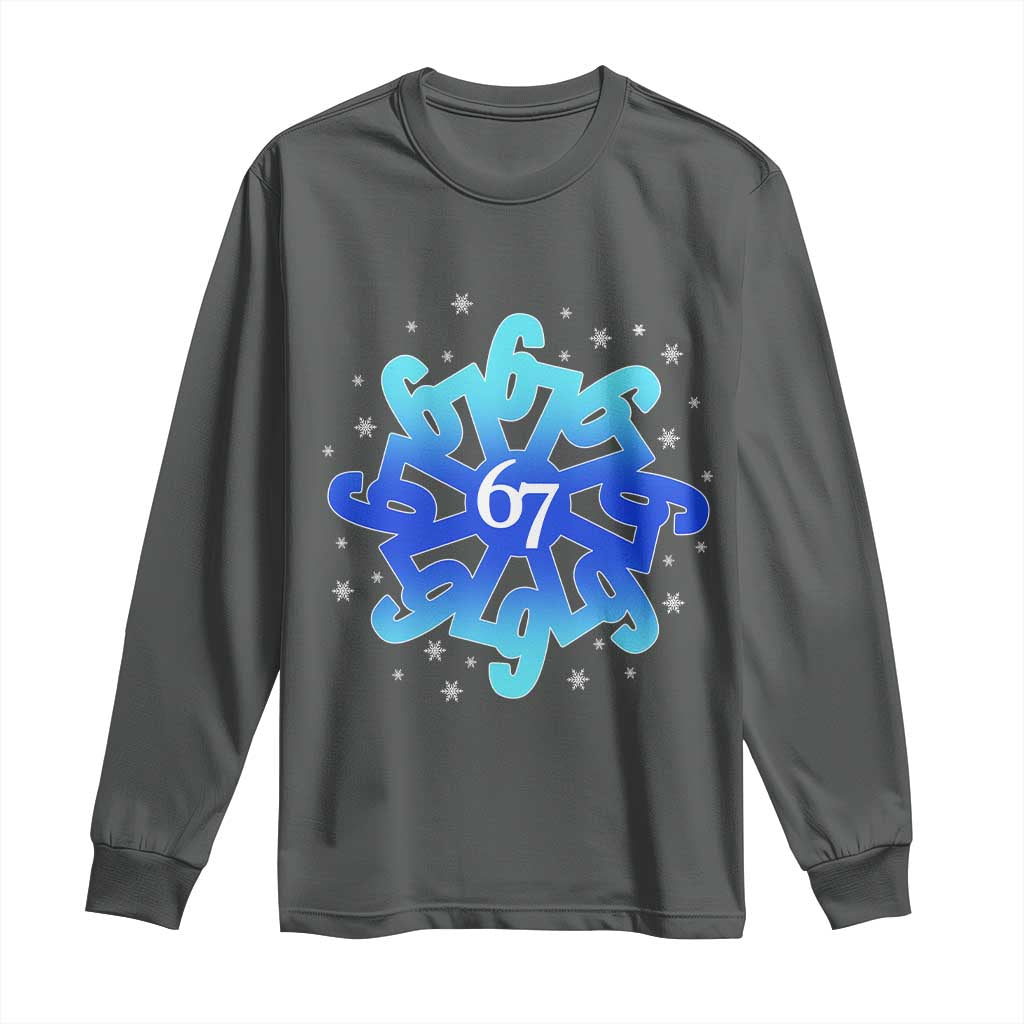 Funny 67 Christmas Snowflake Long Sleeve Shirt Six Seven Meme Xmas - Wonder Print Shop