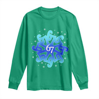 Funny 67 Christmas Snowflake Long Sleeve Shirt Six Seven Meme Xmas - Wonder Print Shop