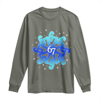 Funny 67 Christmas Snowflake Long Sleeve Shirt Six Seven Meme Xmas - Wonder Print Shop