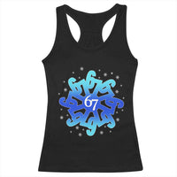 Funny 67 Christmas Snowflake Racerback Tank Top Six Seven Meme Xmas - Wonder Print Shop