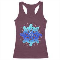 Funny 67 Christmas Snowflake Racerback Tank Top Six Seven Meme Xmas - Wonder Print Shop