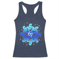 Funny 67 Christmas Snowflake Racerback Tank Top Six Seven Meme Xmas - Wonder Print Shop