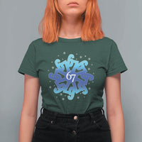 Funny 67 Christmas Snowflake T Shirt For Women Six Seven Meme Xmas - Wonder Print Shop