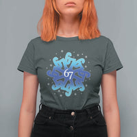 Funny 67 Christmas Snowflake T Shirt For Women Six Seven Meme Xmas - Wonder Print Shop