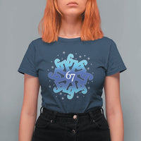 Funny 67 Christmas Snowflake T Shirt For Women Six Seven Meme Xmas - Wonder Print Shop