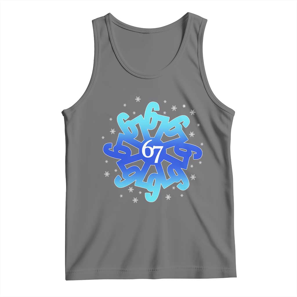 Funny 67 Christmas Snowflake Tank Top Six Seven Meme Xmas - Wonder Print Shop