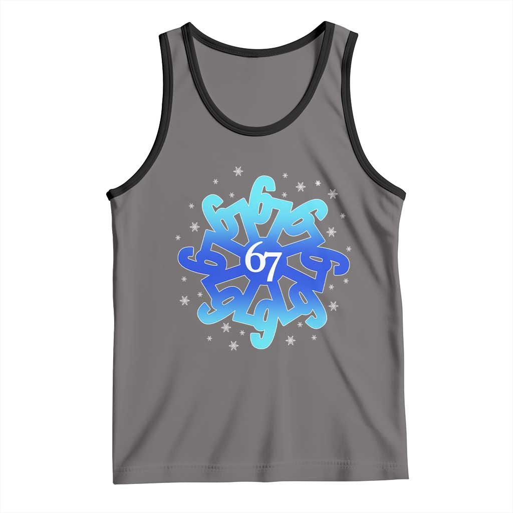 Funny 67 Christmas Snowflake Tank Top Six Seven Meme Xmas - Wonder Print Shop
