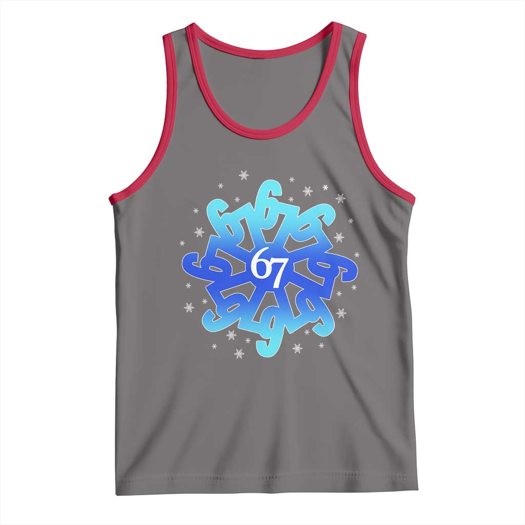 Funny 67 Christmas Snowflake Tank Top Six Seven Meme Xmas - Wonder Print Shop