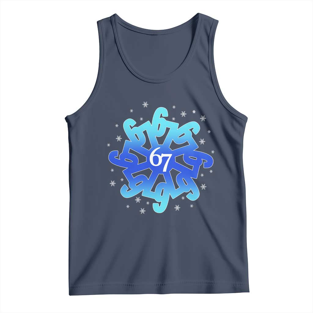 Funny 67 Christmas Snowflake Tank Top Six Seven Meme Xmas - Wonder Print Shop