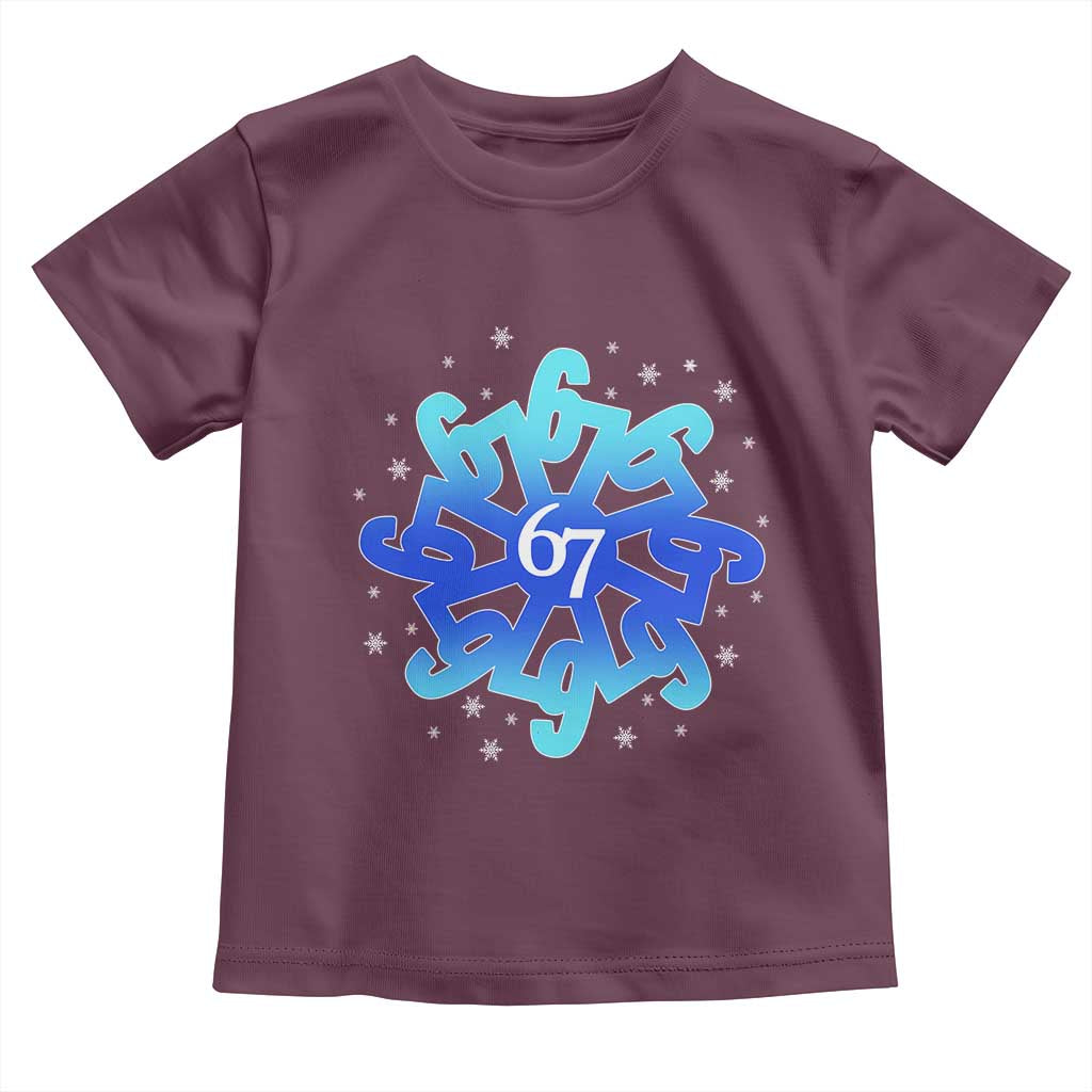 Funny 67 Christmas Snowflake Toddler T Shirt Six Seven Meme Xmas - Wonder Print Shop