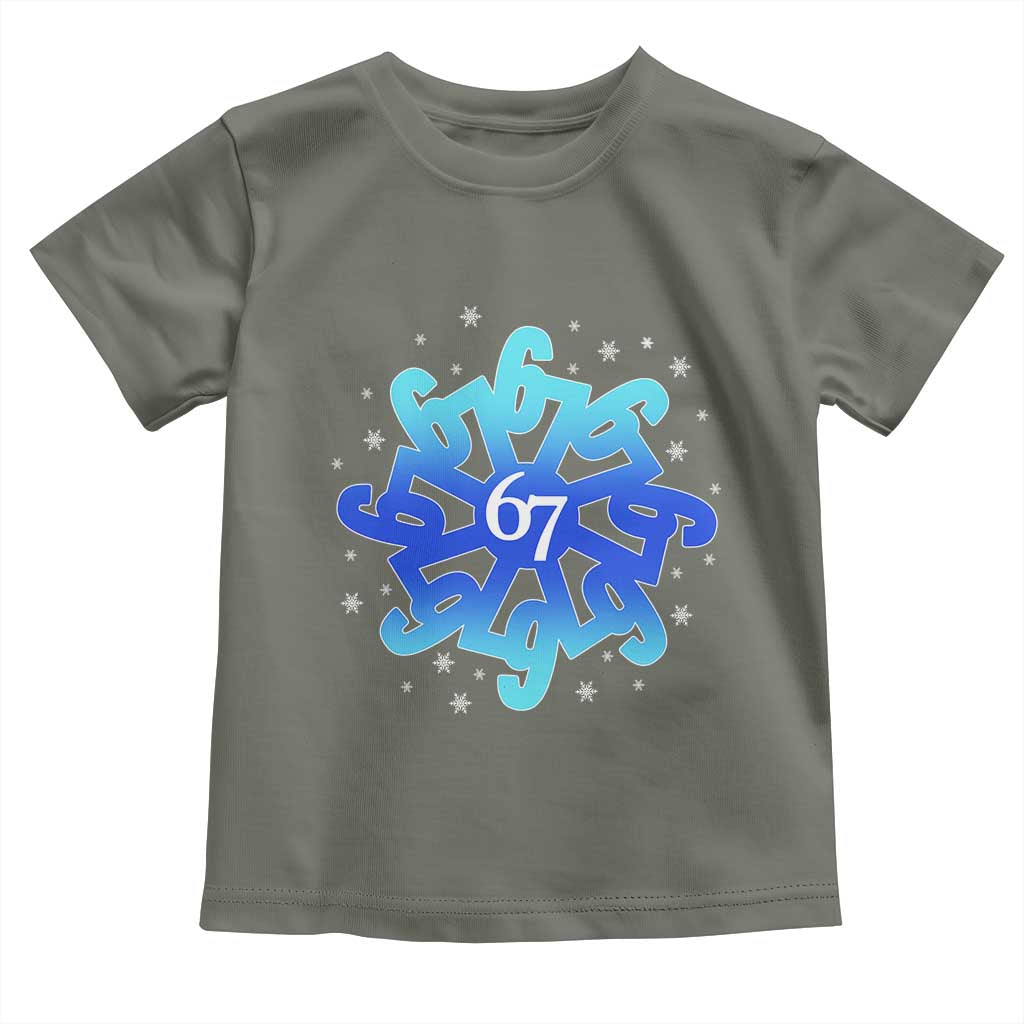 Funny 67 Christmas Snowflake Toddler T Shirt Six Seven Meme Xmas - Wonder Print Shop