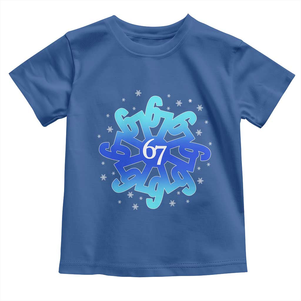 Funny 67 Christmas Snowflake Toddler T Shirt Six Seven Meme Xmas - Wonder Print Shop