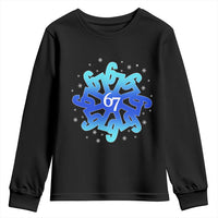 Funny 67 Christmas Snowflake Youth Sweatshirt Six Seven Meme Xmas - Wonder Print Shop
