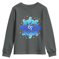 Funny 67 Christmas Snowflake Youth Sweatshirt Six Seven Meme Xmas - Wonder Print Shop