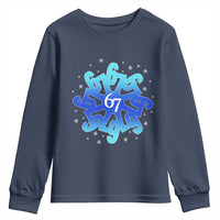 Funny 67 Christmas Snowflake Youth Sweatshirt Six Seven Meme Xmas - Wonder Print Shop