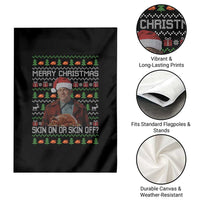 Ed Gein Christmas Garden Flag Funny Merry Christmas Skin On Or Skin Off Turkey - Wonder Print Shop