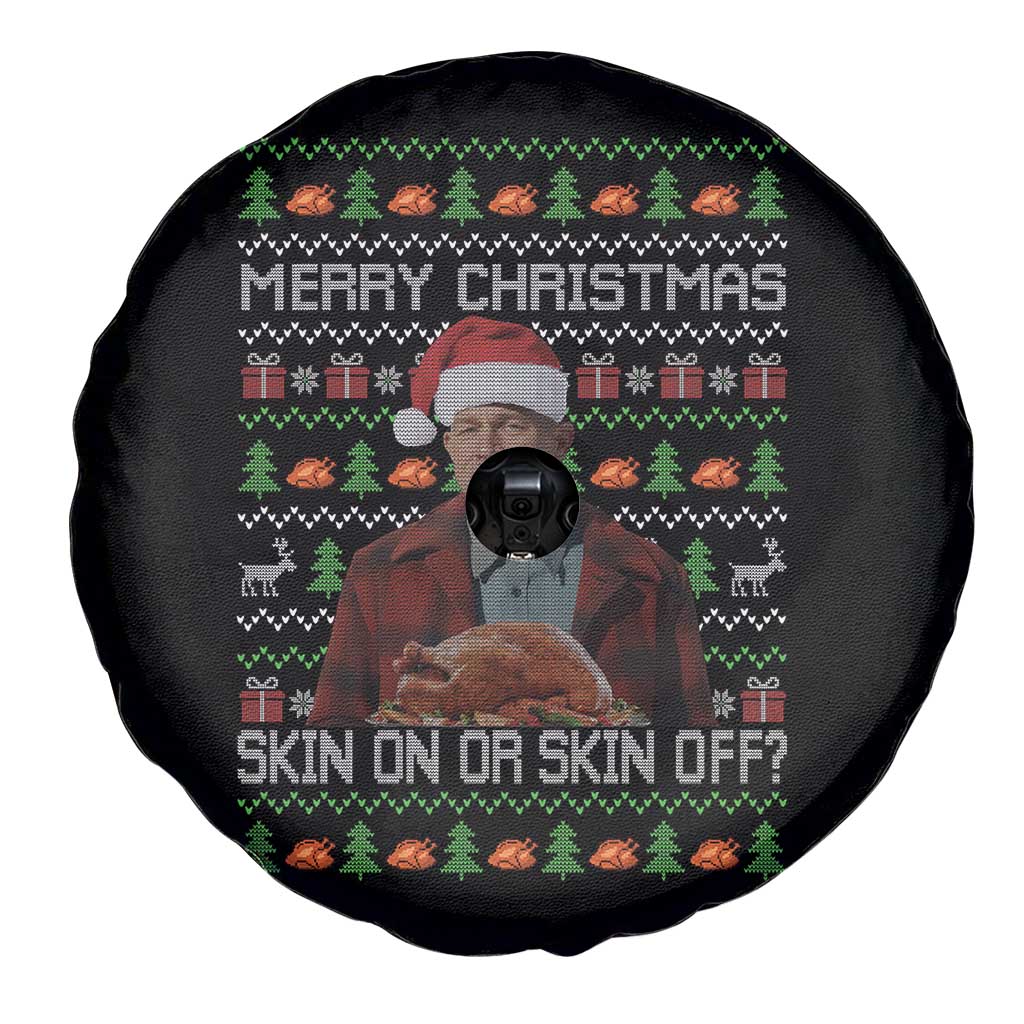 Ed Gein Christmas Spare Tire Cover Funny Merry Christmas Skin On Or Skin Off Turkey - Wonder Print Shop