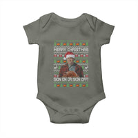 Ed Gein Christmas Baby Onesie Funny Merry Christmas Skin On Or Skin Off Turkey - Wonder Print Shop