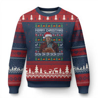 Ed Gein Xmas Ugly Christmas Sweater Funny Merry Xmas Skin On Or Skin Off Turkey - Wonder Print Shop