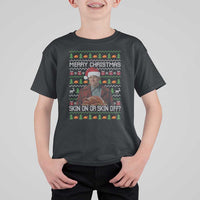 Ed Gein Christmas T Shirt For Kid Funny Merry Christmas Skin On Or Skin Off Turkey - Wonder Print Shop