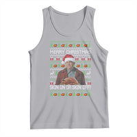 Ed Gein Christmas Tank Top Funny Merry Christmas Skin On Or Skin Off Turkey - Wonder Print Shop