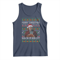 Ed Gein Christmas Tank Top Funny Merry Christmas Skin On Or Skin Off Turkey - Wonder Print Shop