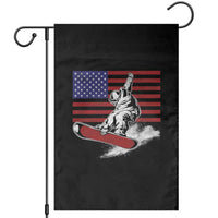 Funny Snowboarding Lover American Flag Winter Sport Garden Flag - Wonder Print Shop