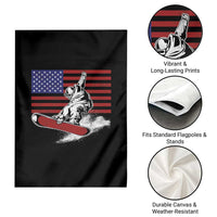 Funny Snowboarding Lover American Flag Winter Sport Garden Flag - Wonder Print Shop