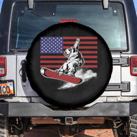 Funny Snowboarding Lover American Flag Winter Sport Spare Tire Cover - Wonder Print Shop