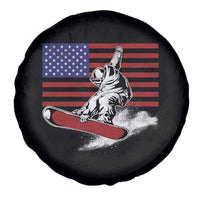 Funny Snowboarding Lover American Flag Winter Sport Spare Tire Cover - Wonder Print Shop