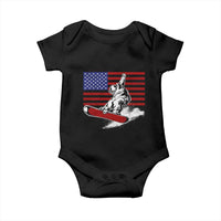Funny Snowboarding Lover American Flag Winter Sport Baby Onesie - Wonder Print Shop