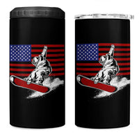 Funny Snowboarding Lover American Flag Winter Sport 4 in 1 Can Cooler Tumbler - Wonder Print Shop