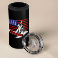 Funny Snowboarding Lover American Flag Winter Sport 4 in 1 Can Cooler Tumbler - Wonder Print Shop