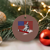 Funny Snowboarding Lover American Flag Winter Sport Ceramic Ornament - Wonder Print Shop