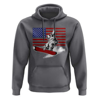 Funny Snowboarding Lover American Flag Winter Sport Hoodie - Wonder Print Shop